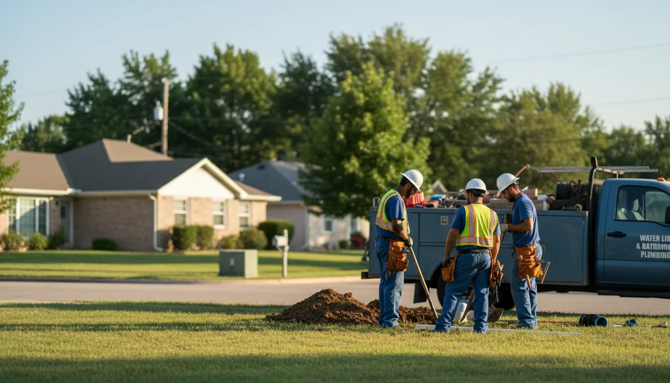 Residential water line and bathroom plumbing service in Warminster, PA